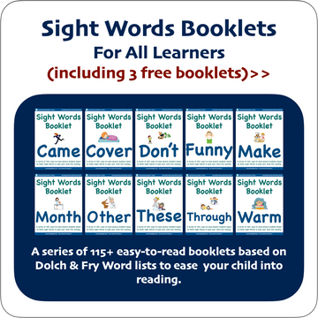 Sight Words Booklets for K-2 and dyslexia