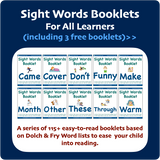 Super Bundle of Sight Words Booklets (Based on Dolch & Fry Word Lists & Phonics-based Short Vowels) - PDF Download