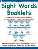 Bundles of Sight Words Booklets (Based on Dolch & Fry Word Lists & Phonics-based Short Vowels) - PDF Download