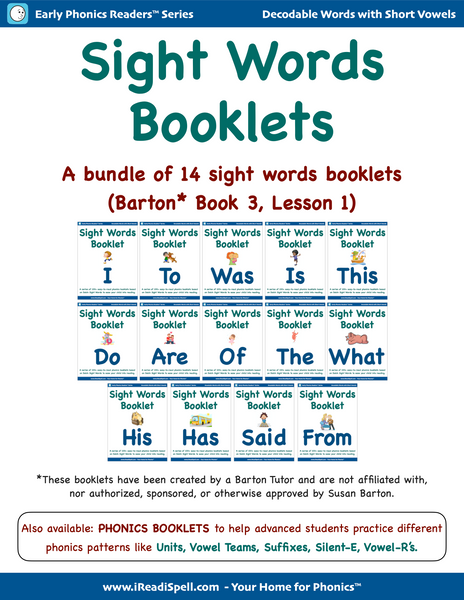 Complete Bundle of Sight Words Booklets for Barton* Students - Books 3 & 4 (PDF Download)