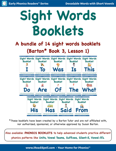 Bundles of Sight Words Booklets for Barton* Students (PDF Download)