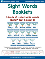Bundles of Sight Words Booklets for Barton* Students (PDF Download)