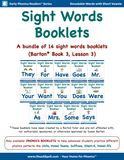 Complete Bundle of Sight Words Booklets for Barton* Students - Books 3 & 4 (PDF Download)