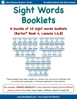 Complete Bundle of Sight Words Booklets for Barton* Students - Books 3 & 4 (PDF Download)