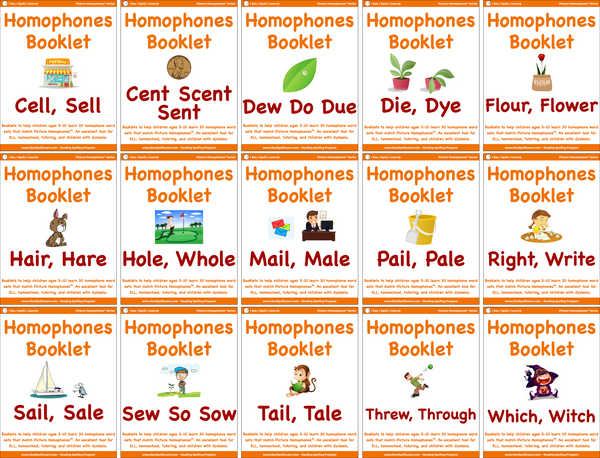 BUNDLE 2 Homophones Booklets - 15 Sets of 33 Homophones Words (15 eBooklets)