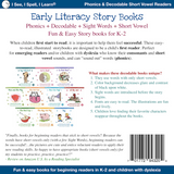 Phonics, Sight Words & Short Vowel Storybooks (Decodable Readers grades K-5 and Dyslexia)