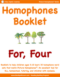 Set 1 Homophones Booklets - 15 Sets of 33 Homophones Words (Individual eBooklets)