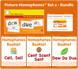 Picture Homophones™ - Bundles - Flashcards, eWorkbook, Homophones Booklets