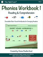 Phonics & Short Vowel eWorkbooks 1 to 5 - For All Learners K-2 - Digital Purchase & Download (I See, I Spell, I Learn® - Reading & Spelling Program)