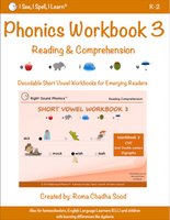 Phonics & Short Vowel Workbooks 1 to 5 - For All Learners K-2 (PRINT COPY)