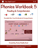 Phonics & Short Vowel eWorkbooks 1 to 5 - For All Learners K-2 - Digital Purchase & Download (I See, I Spell, I Learn® - Reading & Spelling Program)