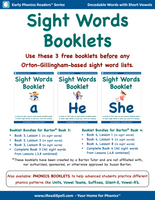 FREE Sight Words Booklets (Based on Dolch & Fry Word Lists & Phonics-based Short Vowels) - PDF Download